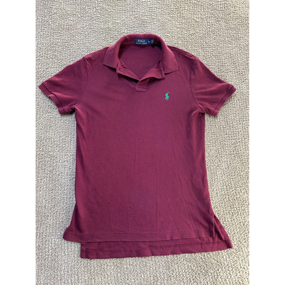 Polo Ralph Lauren Mens Small Burgundy Maroon Short Sleeve Pony Logo Polo Shirt